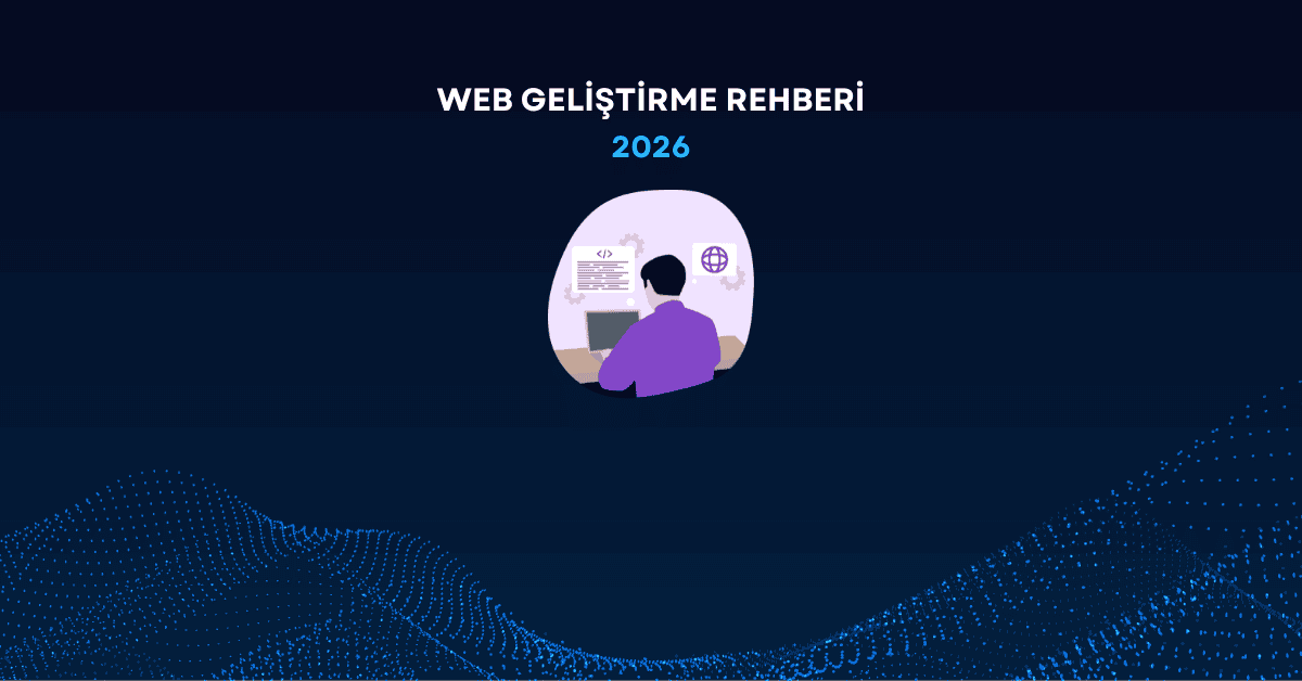 Web gelistirme rehberi 2026 kapak gorsteli, modern JavaScript, React ve full-stack gelistirme konulari
